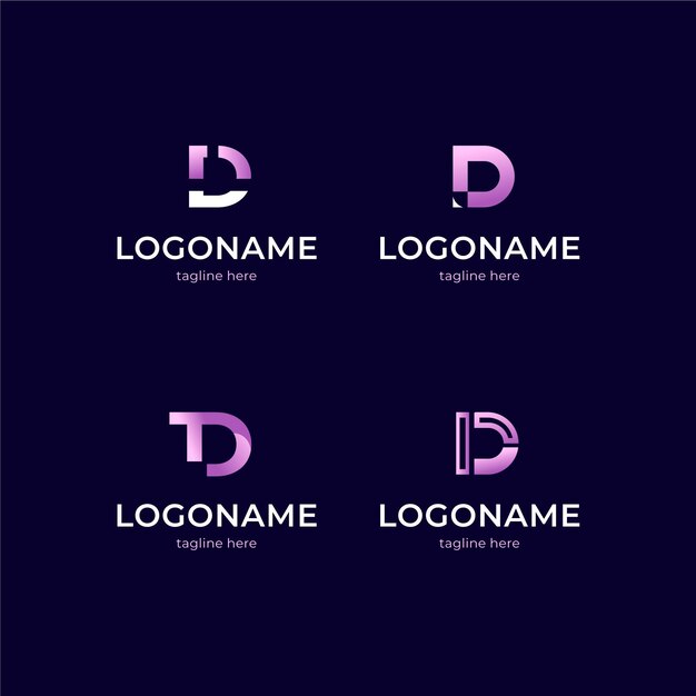 Colección de plantillas de logotipo degradado d