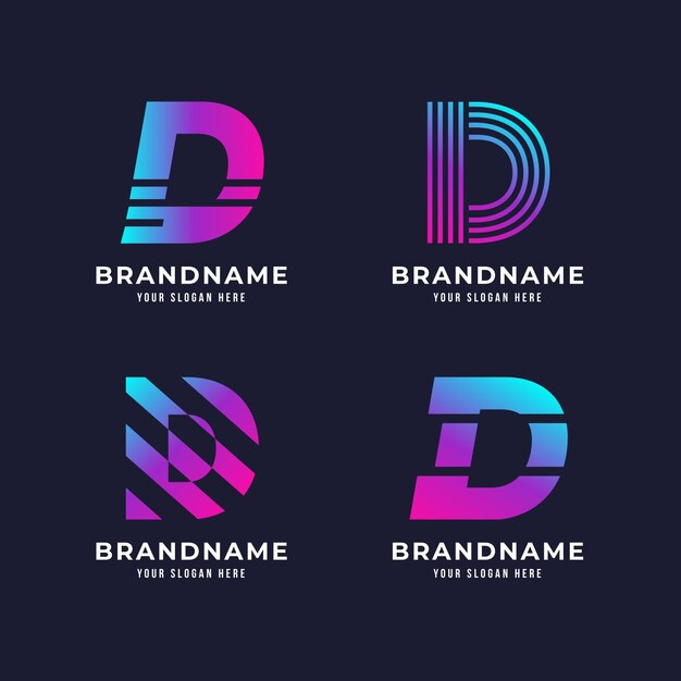 Colección de plantillas de logotipo degradado d
