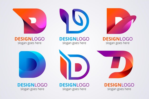 Colección de plantillas de logotipo degradado d