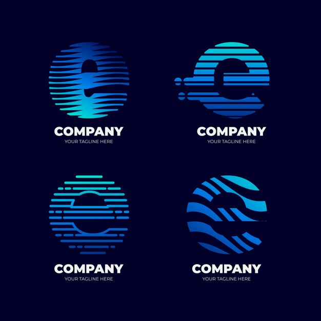 Colección de plantillas de logotipo degradado e