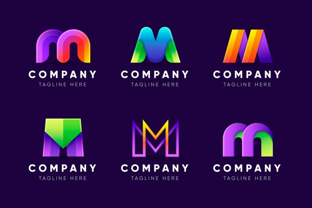 Colección de plantillas de logotipo degradado m