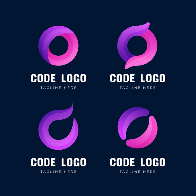 Colección de plantillas de logotipo degradado o