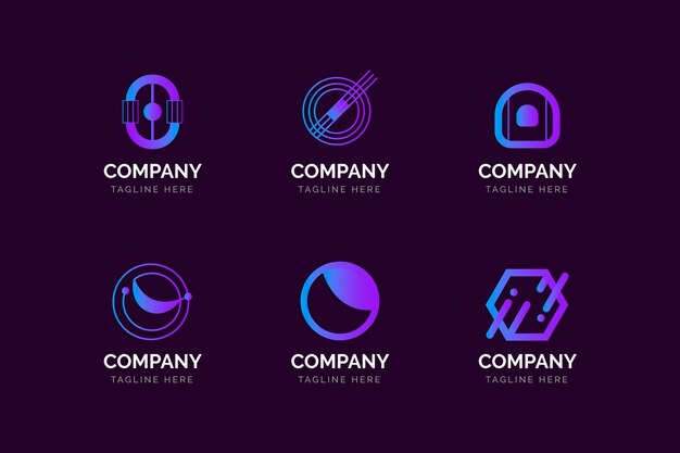 Colección de plantillas de logotipo degradado o