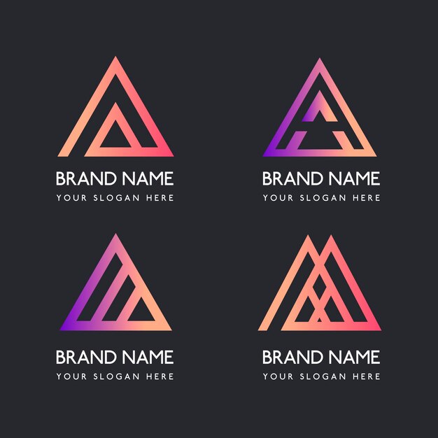 Colección de plantillas de logotipo degradado a
