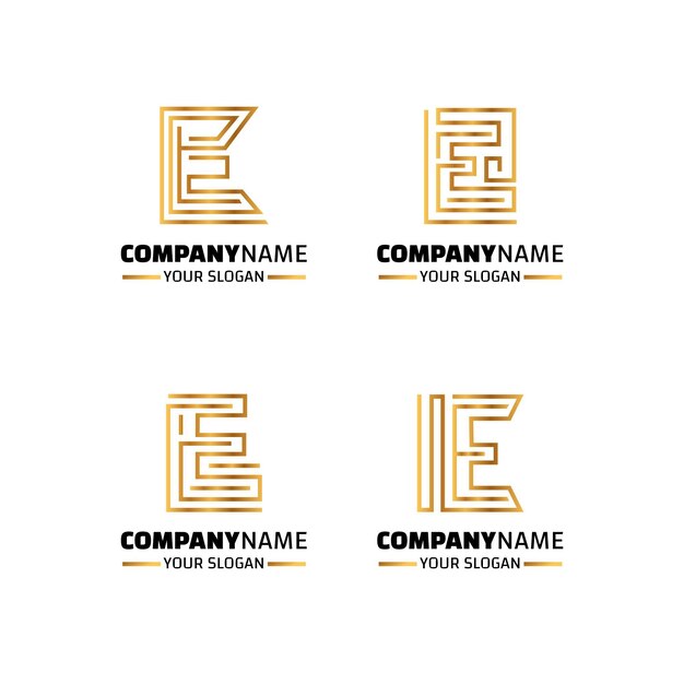 Colección de plantillas de logotipo de diseño plano e