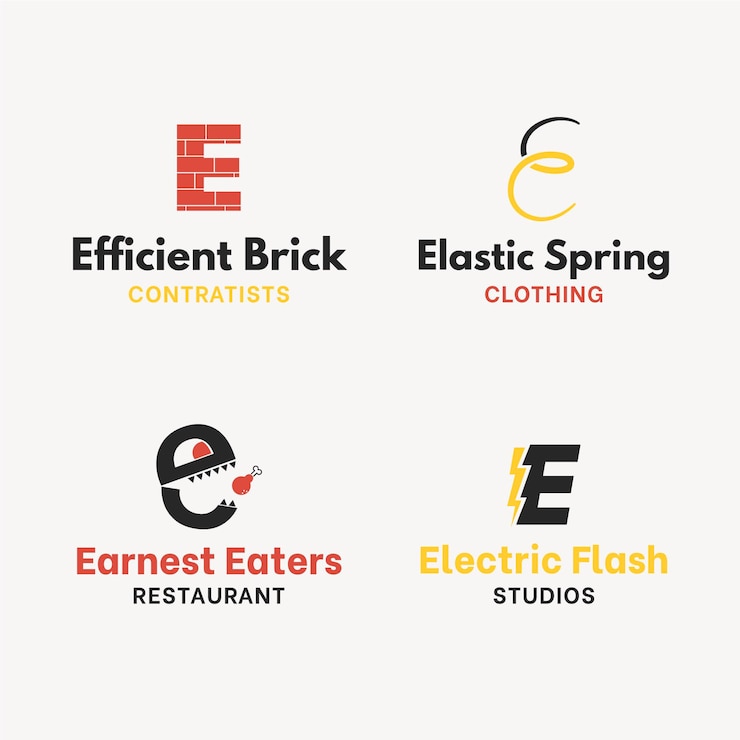 Vector gratuito colección de plantillas de logotipo de diseño plano e