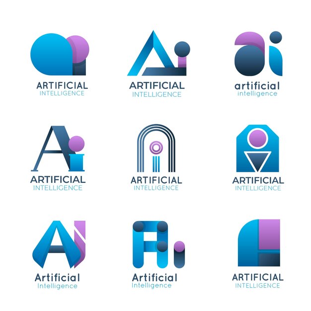 Colección de plantillas de logotipo de gradiente ai