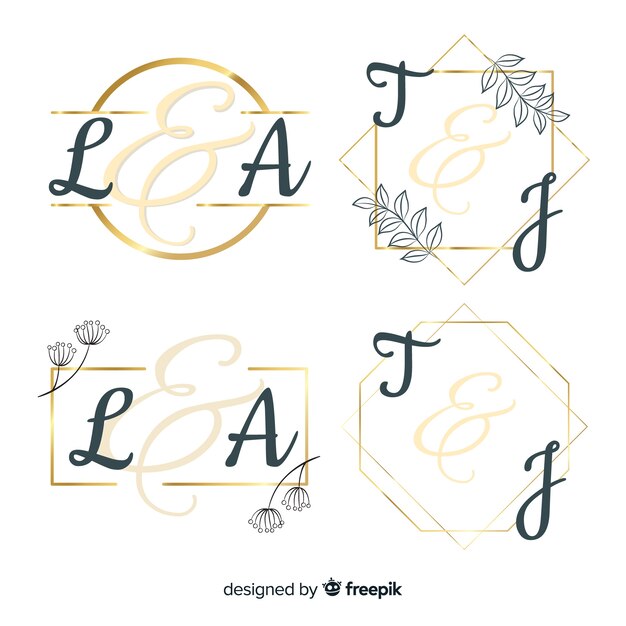 Colección de plantillas de logotipo monograma de boda
