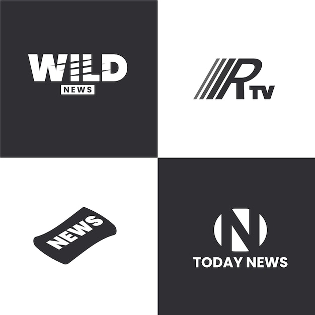 Colección de plantillas de logotipo de noticias