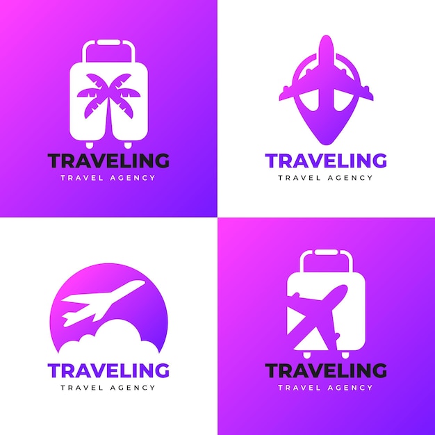 Vector gratuito colección de plantillas de logotipo de viaje