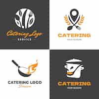 Vector gratuito colección de plantillas de logotipos de catering