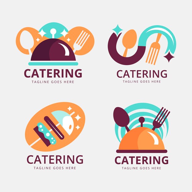 Colección de plantillas de logotipos de catering