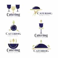 Vector gratuito colección de plantillas de logotipos de catering