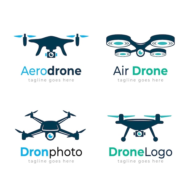Colección de plantillas de logotipos de drones creativos