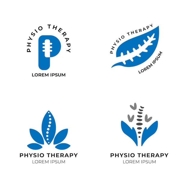 Vector gratuito colección de plantillas de logotipos de fisioterapia