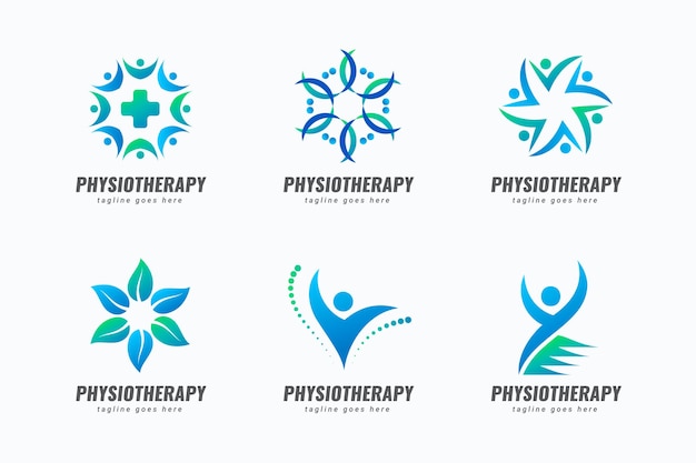 Colección de plantillas de logotipos de fisioterapia
