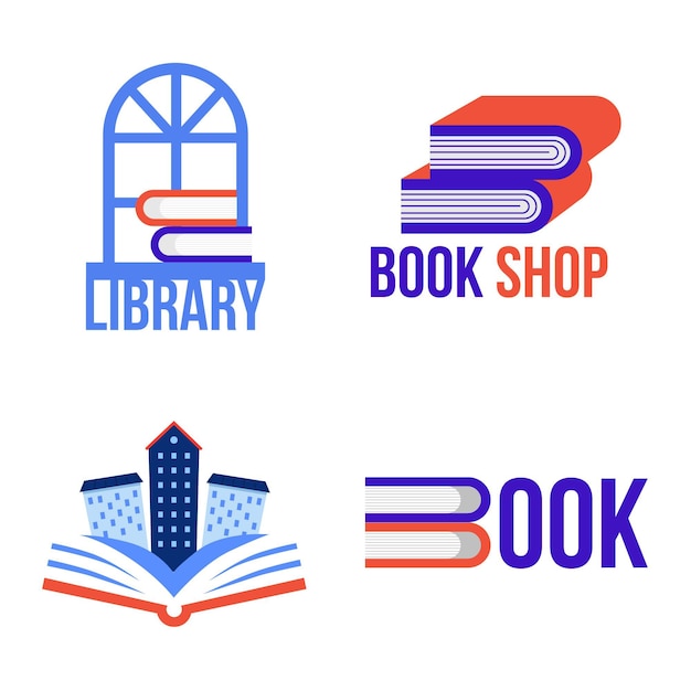 Vector gratuito colección de plantillas de logotipos de libros