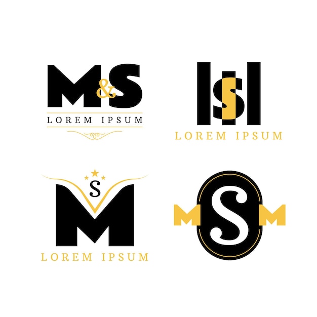 Colección de plantillas de logotipos planos ms