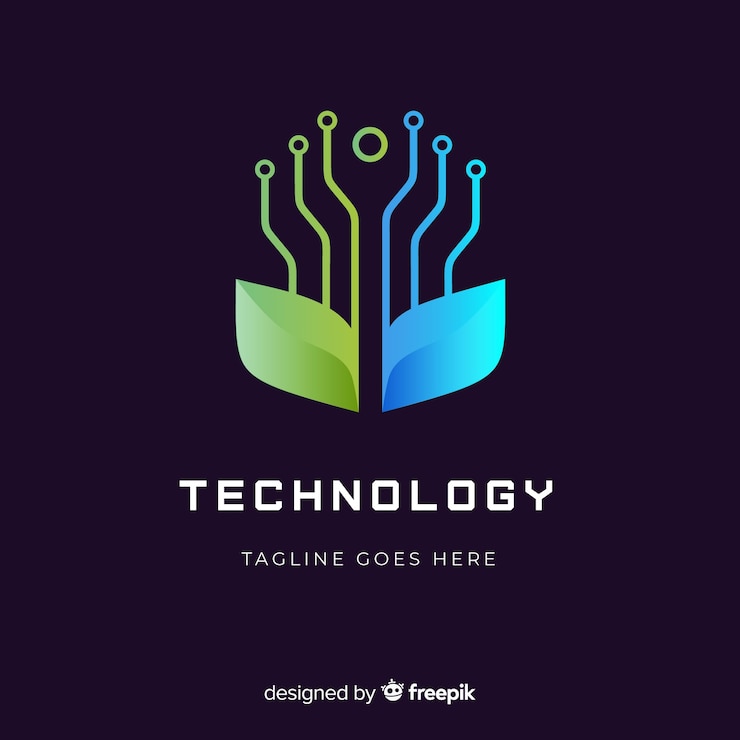 Vector gratuito colección de plantillas de logotipos de tecnología degradada