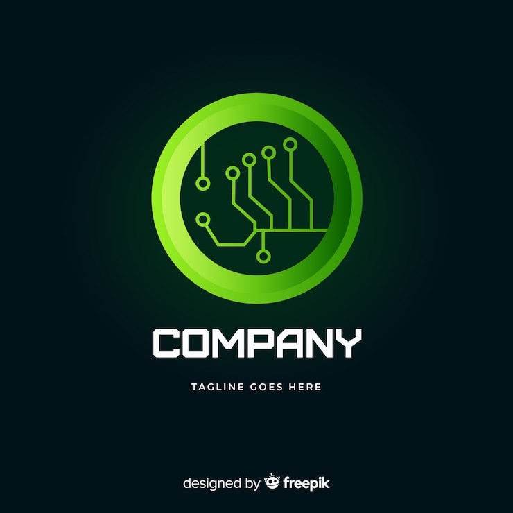 Vector gratuito colección de plantillas de logotipos de tecnología degradada