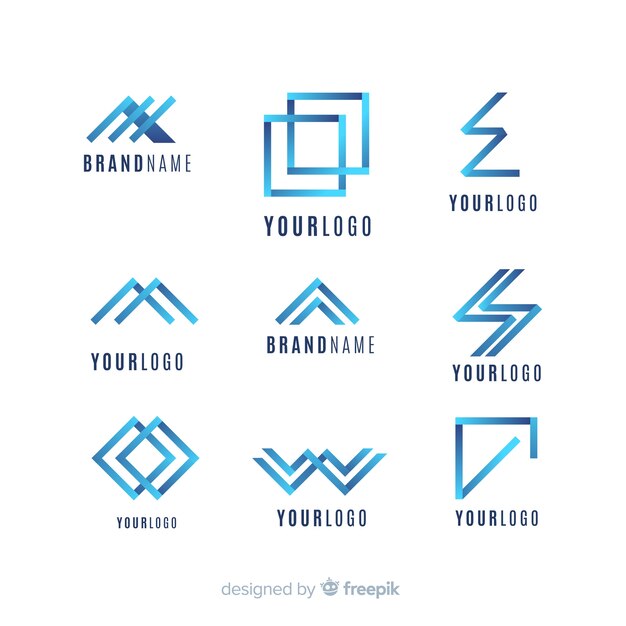 Colección de plantillas de logotipos de tecnología de gradiente