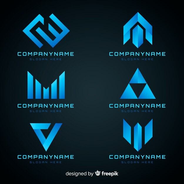 Colección de plantillas de logotipos de tecnología de gradiente