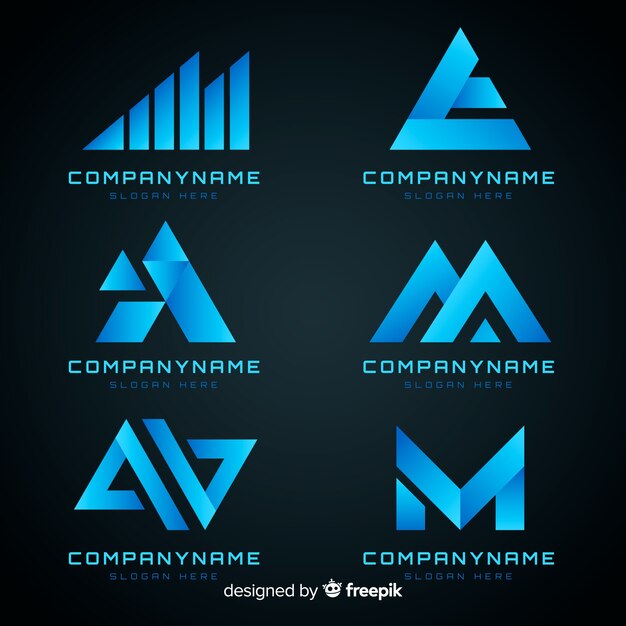 Colección de plantillas de logotipos de tecnología de gradiente
