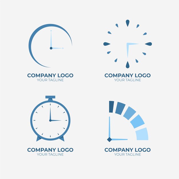 Colección de plantillas de logotipos de tiempo