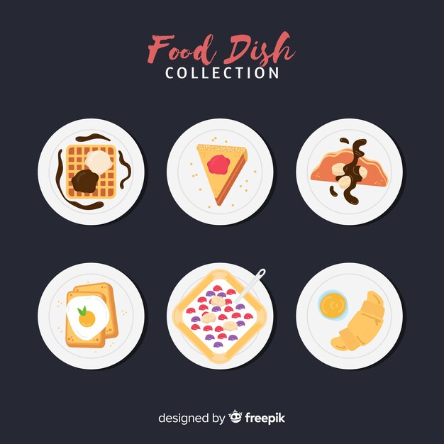 Colección platos comida dulce