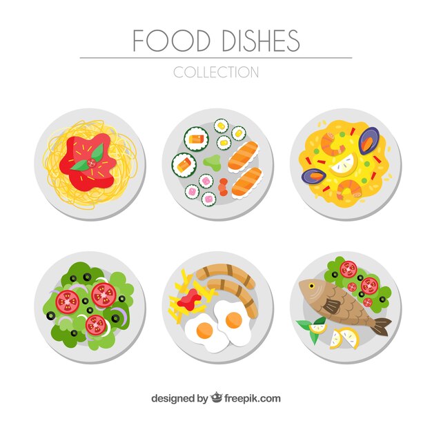 Colección platos de comida