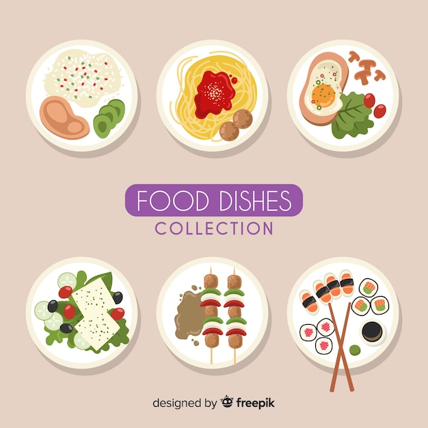 Colección platos de comida
