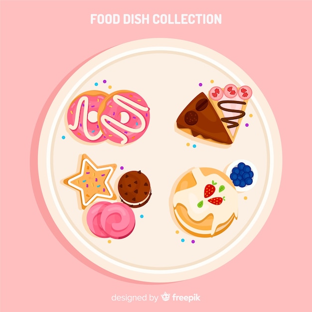 Colección de platos de comida