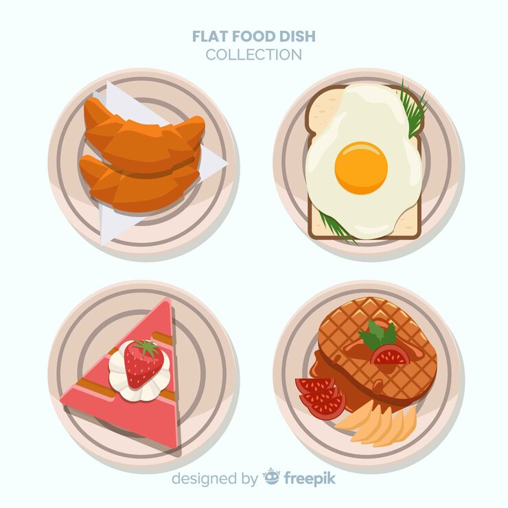 Vector gratuito colección platos comida