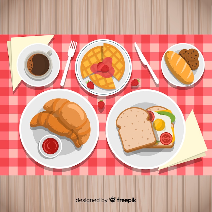 Vector gratuito colección platos desayuno