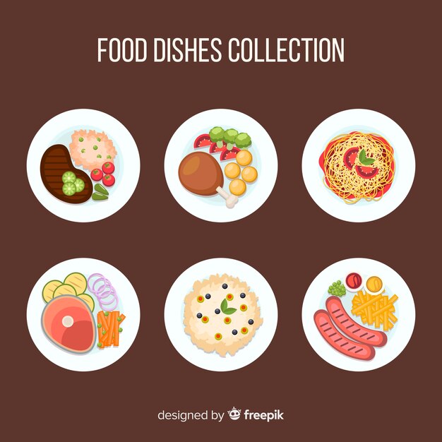 Colección platos dibujados a mano
