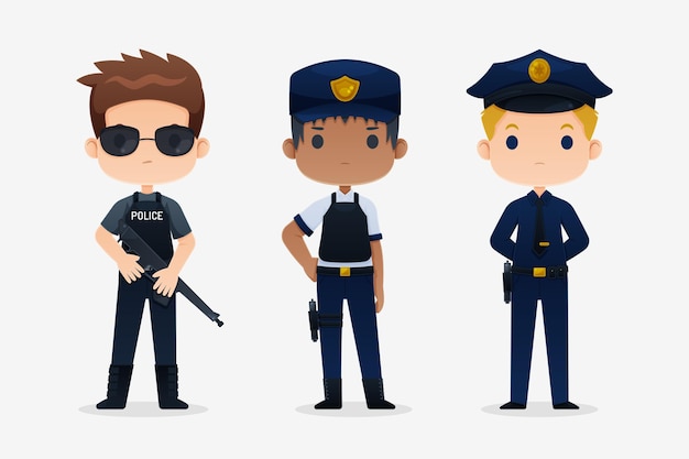 Vector gratuito colección de policías