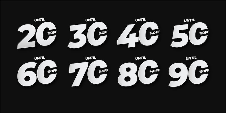 Vector gratuito colección de porcentaje moderna perfecta para la venta del black friday
