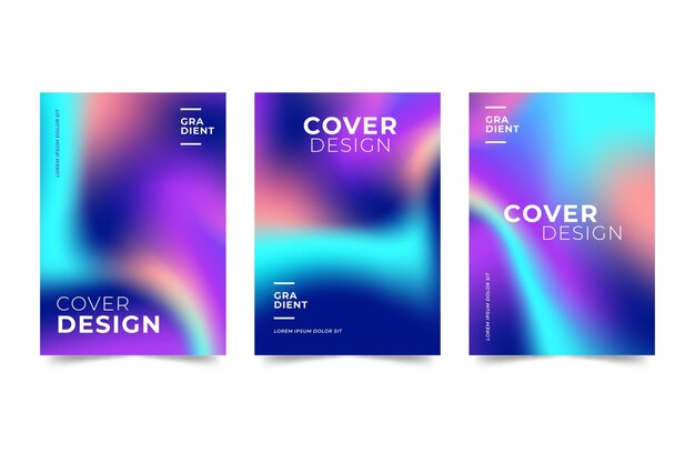 Colección de portada borrosa abstracta degradada