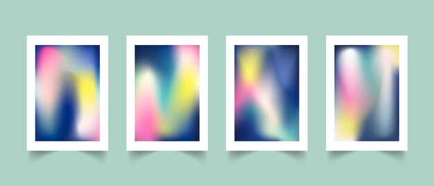 Colección de portada borrosa abstracta degradada