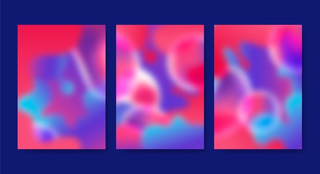 Colección de portada borrosa abstracta degradada