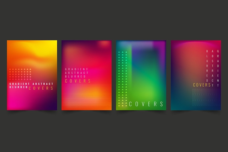 Vector gratuito colección de portada borrosa abstracta degradada