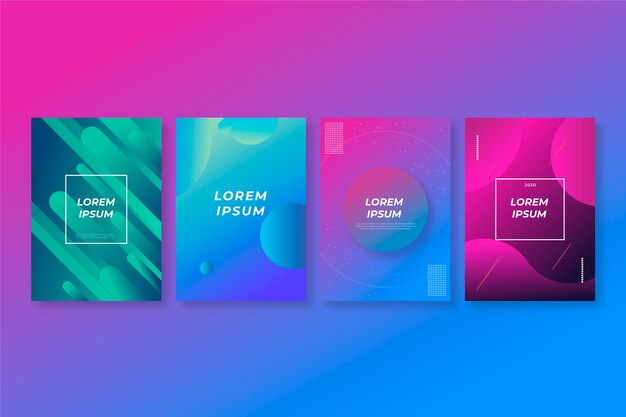 Colección de portada degradado abstracto efecto líquido