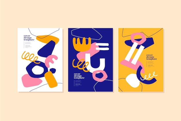 Colección de portadas abstractas con diferentes formas.