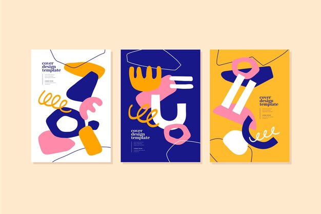 Colección de portadas abstractas con diferentes formas.