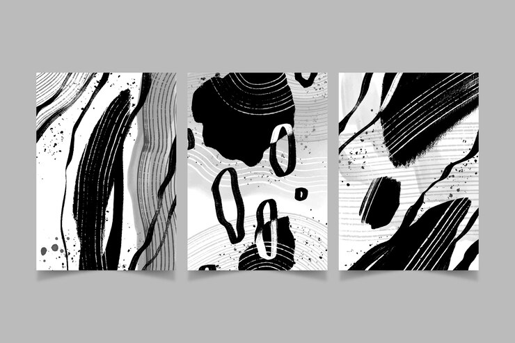 Colección de portadas de acuarela abstracta incolora