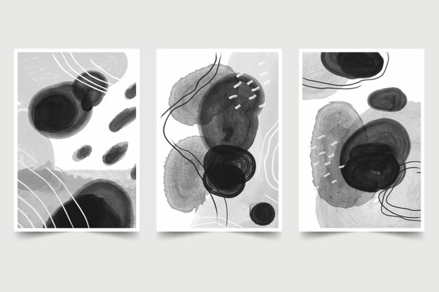 Colección de portadas de acuarela abstracta incolora