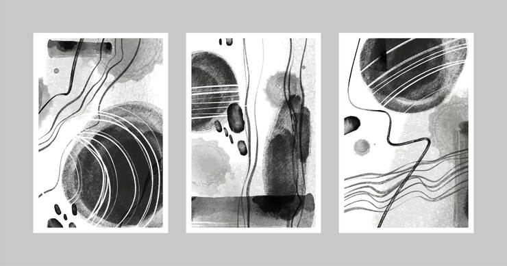 Colección de portadas de acuarela abstracta incolora