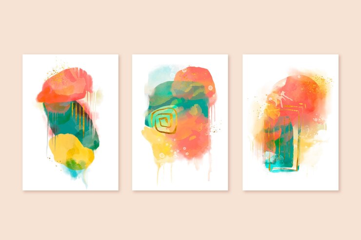 Vector gratuito colección de portadas de acuarela abstracta