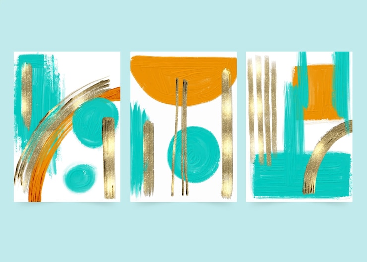 Vector gratuito colección de portadas de acuarela abstracta