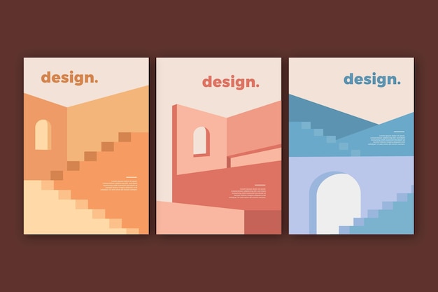 Vector gratuito colección de portadas de arquitectura minimalista